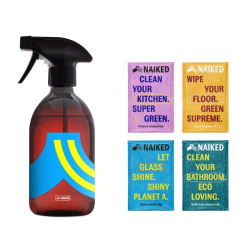 Pastiglie detergenti kit risparmio NAIKED con spruzzino AZZURRO | Casa Zelena